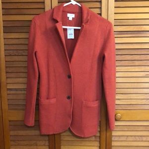 J. Crew sweater blazer, burnt orange, size S